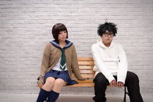 Rating: Safe Score: 0 Tags: 1boy 1girl bench black_hair black_pants closed_eyes glasses human kashiwaba_tomoe kneehighs long_sleeves pair pants sakurada_jun school_uniform serafuku sitting skirt sweater User: admin