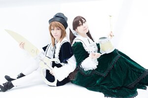 Rating: Safe Score: 0 Tags: 2girls blonde_hair blue_eyes brown_hair dress frills green_dress green_eyes hat heterochromia long_hair long_sleeves multiple_cosplay multiple_girls red_eyes sisters smile souseiseki suiseiseki tagme twins User: admin
