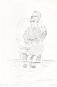 Rating: Safe Score: 0 Tags: 1girl bangs cup full_body hat image long_sleeves monochrome shinku shoes sitting smile socks solo User: admin