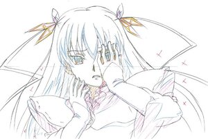 Rating: Safe Score: 0 Tags: 1girl barasuishou bare_shoulders hair_ribbon image long_hair monochrome ribbon simple_background solo sparkle traditional_media two_side_up upper_body User: admin