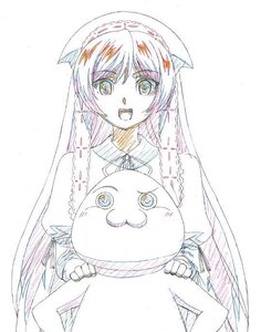 Rating: Safe Score: 0 Tags: 1girl dress image long_hair looking_at_viewer monochrome open_mouth smile solo striped suiseiseki traditional_media veil User: admin
