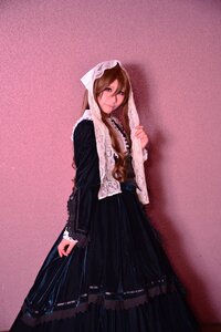 Rating: Safe Score: 0 Tags: 1girl black_dress brown_hair dress lace long_hair long_sleeves necklace nun solo standing suiseiseki User: admin