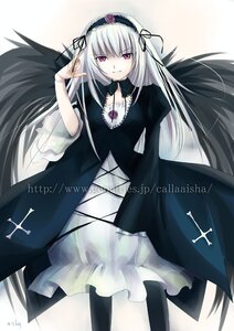 Rating: Safe Score: 0 Tags: 1girl aisha_callaaisha asymmetrical_clothes black_dress black_legwear black_ribbon black_wings cowboy_shot cross cross-laced_clothes dress flower frills hairband image juliet_sleeves lolita_hairband long_hair long_sleeves looking_at_viewer pale_skin pantyhose photoshop_(medium) pink_eyes puffy_sleeves rose rozen_maiden silver_hair simple_background smile solo standing suigintou very_long_hair white_background wings User: admin