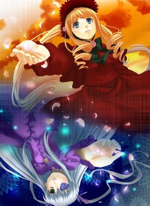 Rating: Safe Score: 0 Tags: 2girls barasuishou blonde_hair blue_eyes bonnet dress drill_hair flower frills image long_hair long_sleeves multiple_girls outstretched_hand pair petals red_dress rose rose_petals shinku silver_hair very_long_hair yellow_eyes User: admin