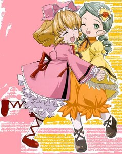 Rating: Safe Score: 0 Tags: 2girls ^_^ blonde_hair bloomers blush bow closed_eyes dress drill_hair full_body green_eyes green_hair hair_ornament heart heart_hair_ornament hina_ichigo hinaichigo holding_hands image kanaria long_sleeves multiple_girls one_eye_closed open_mouth pair pantyhose pink_bow shoes short_hair smile twin_drills white_legwear User: admin