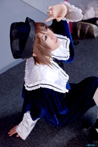 Rating: Safe Score: 0 Tags: 1girl 3d blue_eyes blurry brown_hair capelet closed_mouth depth_of_field dress hat lace lips long_sleeves realistic short_hair sitting solo souseiseki User: admin