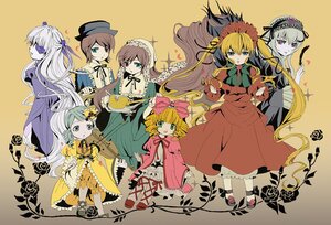 Rating: Safe Score: 0 Tags: 6+girls :d artist_request barasuishou black_dress blonde_hair blue_dress blue_eyes bonnet bow bowtie brown_background brown_eyes brown_hair dress flower_eyepatch frills full_body green_eyes green_hair hairband hat heterochromia hina_ichigo image kanaria long_hair long_sleeves looking_at_viewer multiple multiple_girls open_mouth pink_bow purple_dress purple_eyes red_dress red_eyes rozen_maiden shinku short_hair siblings silver_hair simple_background sisters smile souseiseki standing suigintou suiseiseki tagme twins twintails very_long_hair yellow_dress User: admin