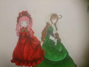 Rating: Safe Score: 0 Tags: 2girls bonnet brown_hair closed_eyes dress frills green_dress image long_hair long_sleeves multiple_girls pair pink_hair shinku siblings sisters suiseiseki twins User: admin