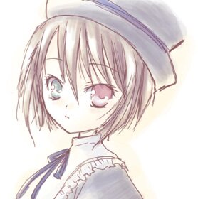 Rating: Safe Score: 0 Tags: 1girl bangs blue_neckwear blue_ribbon eyebrows_visible_through_hair hair_between_eyes hat image looking_at_viewer neck_ribbon red_eyes ribbon short_hair simple_background solo souseiseki white_background User: admin
