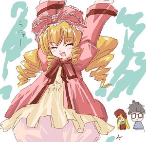 Rating: Safe Score: 0 Tags: 1boy 1girl 2girls arms_up auto_tagged blonde_hair blush bonnet bow dress drill_hair glasses hair_bow hina_ichigo hinaichigo image kazami_karasu long_hair long_sleeves multiple_girls oekaki pink_bow pink_dress ribbon rozen_maiden sakurada_jun shinku solo solo_focus twin_drills twintails very_long_hair User: admin