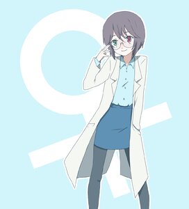 Rating: Safe Score: 0 Tags: 1girl adjusting_eyewear bad_id bad_pixiv_id bespectacled black_hair black_legwear blue_shirt brown_hair coat glasses green_eyes hand_in_pocket heterochromia ica image labcoat pantyhose pencil_skirt rozen_maiden short_hair skirt smile solo souseiseki striped white_coat User: admin