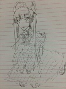 Rating: Safe Score: 0 Tags: 1girl auto_tagged blush dress image long_hair maid maid_headdress monochrome shinku sketch solo User: admin