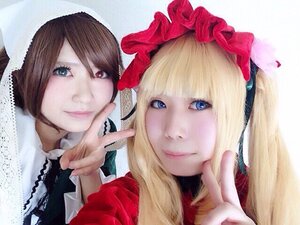 Rating: Safe Score: 0 Tags: 2girls bangs blonde_hair blue_eyes brown_hair face lips long_hair looking_at_viewer multiple_cosplay multiple_girls smile tagme v User: admin
