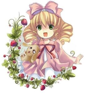 Rating: Safe Score: 0 Tags: 1girl apple blonde_hair bow cherry drill_hair food fruit grapes green_eyes hina_ichigo hinaichigo holding_fruit image long_sleeves mandarin_orange object_namesake open_mouth pink_bow solo strawberry tomato twin_drills watermelon User: admin