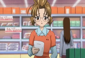 Rating: Safe Score: 0 Tags: 1girl apron blurry blurry_background blurry_foreground brown_eyes brown_hair depth_of_field glasses human indoors library long_sleeves looking_at_viewer motion_blur orange_shirt sakurada_nori screenshot shirt solo upper_body User: admin