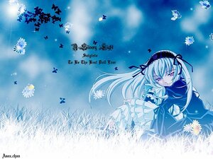 Rating: Safe Score: 0 Tags: 1girl auto_tagged bug butterfly dress field flower frilled_sleeves frills grass hairband image insect long_hair long_sleeves ribbon sky smile solo suigintou very_long_hair wings User: admin