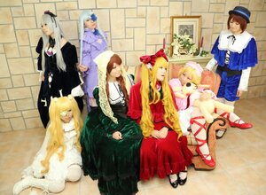 Rating: Safe Score: 0 Tags: 6+girls blonde_hair bow brown_hair closed_eyes dress hair_ornament hat long_hair long_sleeves mini_hat multiple_cosplay multiple_girls pantyhose shinku short_hair silver_hair sitting souseiseki tagme top_hat very_long_hair User: admin