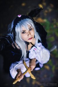 Rating: Safe Score: 0 Tags: 1girl 3d blue_eyes blurry blurry_background blurry_foreground depth_of_field dress flower frills hairband holding holding_weapon lips lolita_hairband long_sleeves ribbon silver_hair solo suigintou sword weapon User: admin