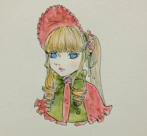 Rating: Safe Score: 0 Tags: 1girl bangs blonde_hair blue_eyes bonnet bow bowtie closed_mouth drill_hair flower image long_hair looking_at_viewer mixed_media photo ringlets rose shinku sidelocks simple_background solo traditional_media twin_drills upper_body white_background User: admin