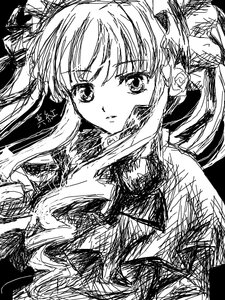 Rating: Safe Score: 0 Tags: 1girl greyscale image long_hair looking_at_viewer monochrome oekaki ribbon shinku sketch solo upper_body User: admin