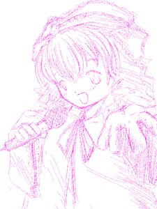 Rating: Safe Score: 0 Tags: 1girl blush bow food hinaichigo image microphone monochrome open_mouth solo User: admin