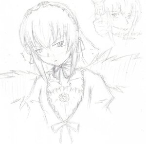 Rating: Safe Score: 0 Tags: 1girl frills fur_trim greyscale image looking_at_viewer monochrome ribbon rose solo suigintou upper_body white_background User: admin