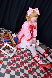 Rating: Safe Score: 0 Tags: 1girl argyle argyle_background argyle_legwear blonde_hair board_game book bow chair checkered checkered_background checkered_floor checkered_kimono checkered_skirt chess_piece curly_hair curtains diamond_(shape) dress flag floor hair_bow hinaichigo indoors knight_(chess) mirror on_floor perspective petals pink_bow race_queen reflection reflective_floor ribbon shoes sitting solo tile_floor tile_wall tiles traditional_media vanishing_point User: admin
