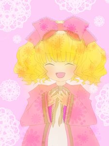 Rating: Safe Score: 0 Tags: 1girl ^_^ blonde_hair blush bow closed_eyes dress floral_print hair_bow hina_ichigo hinaichigo image kimono open_mouth pink_bow smile solo striped wide_sleeves User: admin