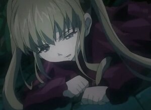 Rating: Safe Score: 0 Tags: 1girl bangs blonde_hair dark dress expressionless image long_sleeves looking_at_viewer red_dress shinku sidelocks solo upper_body User: admin
