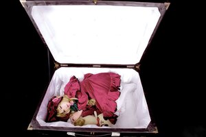 Rating: Safe Score: 0 Tags: 1girl blonde_hair dress flower pink_dress rose shinku solo stuffed_animal User: admin