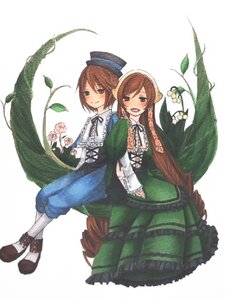 Rating: Safe Score: 0 Tags: 2girls blush brown_eyes brown_hair dress flower frills green_dress hat image long_hair long_sleeves multiple_girls open_mouth pair pantyhose short_hair siblings sisters smile souseiseki suiseiseki top_hat twins User: admin