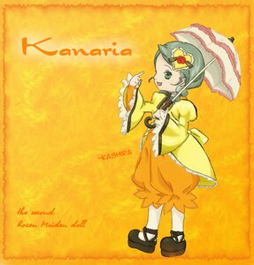 Rating: Safe Score: 0 Tags: 1girl bloomers dress flower full_body green_eyes green_hair hair_ornament holding_umbrella image kanaria long_sleeves open_mouth orange_background pantyhose parasol short_hair smile solo umbrella yellow_background User: admin