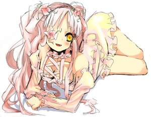 Rating: Safe Score: 0 Tags: 1girl breasts cleavage dress flower frills image kirakishou long_hair looking_at_viewer lying open_mouth pink_hair smile solo yellow_eyes User: admin