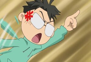 Rating: Safe Score: 0 Tags: 1boy anger_vein black_hair glasses human open_mouth pointing sakurada_jun screenshot solo User: admin