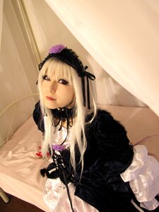 Rating: Safe Score: 0 Tags: 1girl black_dress dress flower frills hairband lips long_hair long_sleeves looking_at_viewer realistic rose solo suigintou User: admin