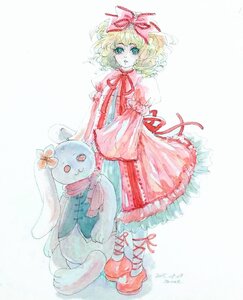 Rating: Safe Score: 0 Tags: 1girl aqua_eyes blonde_hair blue_eyes bow dress flower frills full_body hinaichigo image long_sleeves looking_at_viewer medicine_melancholy neck_ribbon puffy_short_sleeves puffy_sleeves ribbon ribbon_choker short_hair short_sleeves solo standing striped striped_background striped_legwear traditional_media wavy_hair User: admin