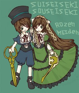 Rating: Safe Score: 0 Tags: 2girls blue_dress brown_hair dress frills green_dress green_eyes hat heterochromia holding holding_hands image long_hair long_sleeves looking_at_viewer multiple_girls pair red_eyes short_hair siblings simple_background sisters souseiseki suiseiseki top_hat twins very_long_hair User: admin