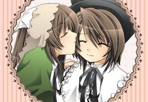 Rating: Safe Score: 0 Tags: 2girls blush brown_hair closed_eyes frills hat head_scarf image incest kiss long_sleeves multiple_girls pair ribbon siblings sisters smile souseiseki suiseiseki twins yuri User: admin