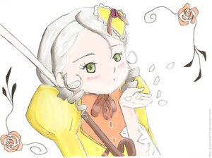 Rating: Safe Score: 0 Tags: 1girl 86800 blush choker flower green_eyes image kanaria puffy_sleeves ribbon rose short_sleeves solo striped upper_body white_background User: admin