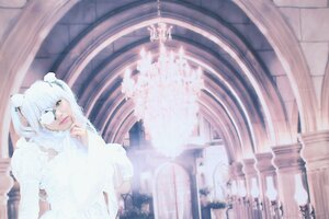 Rating: Safe Score: 0 Tags: 1girl bangs blurry depth_of_field dress hair_ornament hatsune_miku kirakishou long_hair solo twintails very_long_hair white_hair User: admin