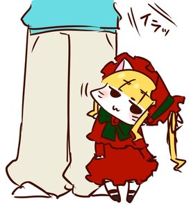 Rating: Safe Score: 0 Tags: 1girl :3 animal_ears blonde_hair blush bonnet bow cat_ears dress hat image long_hair long_sleeves shinku solo twintails User: admin