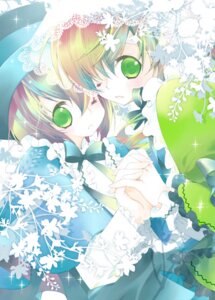 Rating: Safe Score: 0 Tags: 2girls dress flower frills green_eyes holding_hands image interlocked_fingers multiple_girls one_eye_closed pair short_hair siblings sisters souseiseki suiseiseki twins User: admin