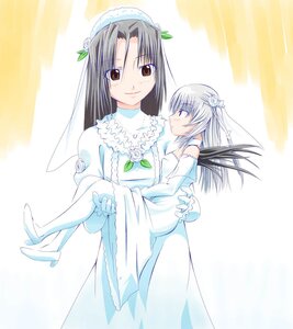 Rating: Safe Score: 0 Tags: 2girls black_hair bride carrying dress formal gloves high_heels image kakizaki_megu long_hair multiple_girls princess_carry silver_hair solo striped suigintou veil wedding wedding_dress wife_and_wife User: admin