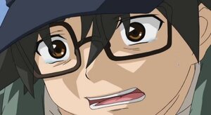 Rating: Safe Score: 0 Tags: 1boy 1girl black_hair brown_eyes close-up face glasses human open_mouth sakurada_jun screenshot simple_background solo User: admin