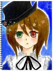 Rating: Safe Score: 0 Tags: 1girl black_headwear black_ribbon blush brown_hair eyebrows_visible_through_hair green_eyes hair_ornament hairclip hat heterochromia image looking_at_viewer red_eyes ribbon shirt short_hair solo souseiseki white_shirt x_hair_ornament User: admin