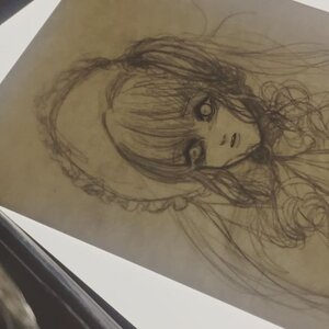 Rating: Safe Score: 0 Tags: 1girl bangs choker image long_hair monochrome photo sepia shinku sketch solo traditional_media twintails User: admin