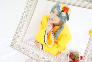 Rating: Safe Score: 0 Tags: 1girl flower hair_flower hair_ornament hat kanaria lips rose solo yellow_dress User: admin