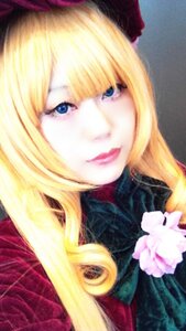 Rating: Safe Score: 0 Tags: 1girl bangs blonde_hair blue_eyes bow closed_mouth flower hair_bow lips long_hair looking_at_viewer nose portrait rose shinku solo white_flower User: admin