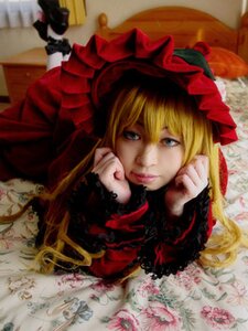 Rating: Safe Score: 0 Tags: 1girl blonde_hair blue_eyes doll dress flower hat lips long_hair photo realistic shinku solo User: admin