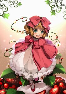 Rating: Safe Score: 0 Tags: 1girl apple bow brown_hair dress flower food fruit green_eyes hair_bow hina_ichigo hinaichigo image object_namesake open_mouth pink_bow ribbon short_hair smile solo strawberry User: admin